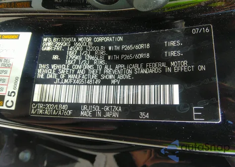 2016 Lexus Gx 460 Luxury from USA, damaged, VIN JTJJM7FX4G5148149